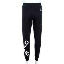 Pre Owned Kenzo Sport Black Rib Knit 'Big X' Jog Pants XS