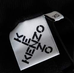 Pre Owned Kenzo Sport Black Rib Knit 'Big X' Jog Pants XS
