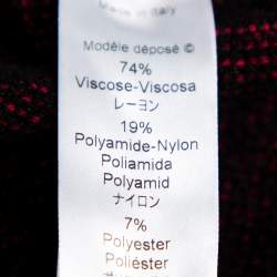 مملوكة مسبقًا Kenzo Pink & Black Velour Knit Button Front Cardigan S