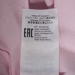 مملوكة مسبقًا Kenzo Light Pink Cotton Tiger Logo Printed T-Shirt XS
