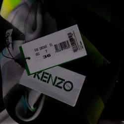 Pre Owned Kenzo Multicolor Spray Collage Printed Crepe Draped Neck Oversized Dress S