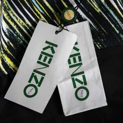 Kenzo Multicolor Printed Cotton Zip Detail Long Sleeveless Jacket S