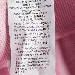 Pre Owned Kenzo Pink Terry Knit Logo Print Joggers L