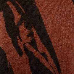 Pre Owned Kenzo Brown Pleat Camo Print Wool Blend Jumper L