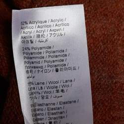 Pre Owned Kenzo Brown Pleat Camo Print Wool Blend Jumper L