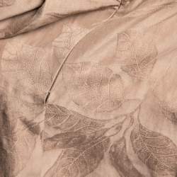 Pre Owned Kenzo Brown Cotton Floral Embroidered Sleeveless Jumpsuit M