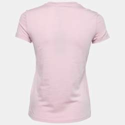 Pre Owned Kenzo Pink Tiger Logo Printed Cotton Short Sleeve T-Shirt XS