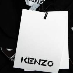Pre Owned Kenzo Black Tiger Logo Embroidered Cotton Hoodie S