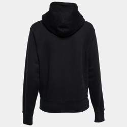 Pre Owned Kenzo Black Tiger Logo Embroidered Cotton Hoodie S