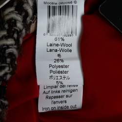 Pre Owned Kenzo Brown & Beige Checkered Wool Crop Cape M