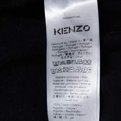 Pre Owned Kenzo Black Cotton Tiger Crest Boxy Long Sleeve Hoodie S