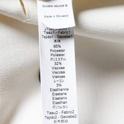 Kenzo White Contrast Detail Double Breasted Coat M
