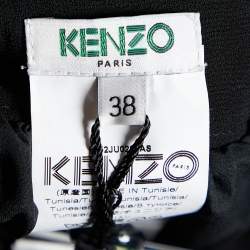 Kenzo Black Pleated Chiffon Belted Midi Skirt M
