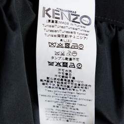 Kenzo Black Pleated Chiffon Belted Midi Skirt M