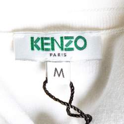 مملوكة مسبقًا Kenzo White Perforated Knit Fit & Flare Dress M