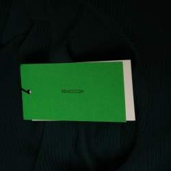 Pre Owned Kenzo Dark Green Textured Knit Zip Detailed Sleeveless Top M
