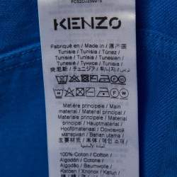 Pre Owned Kenzo Blue Printed Denim Mini Skirt M