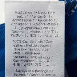 Pre Owned Kenzo Blue Printed Denim Mini Skirt M