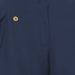 Pre Owned Kenzo Navy Blue Crepe Trousers L