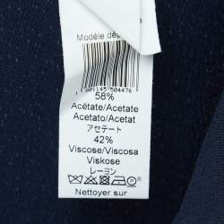 Pre Owned Kenzo Navy Blue Crepe Trousers L