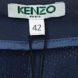 Pre Owned Kenzo Navy Blue Crepe Trousers L