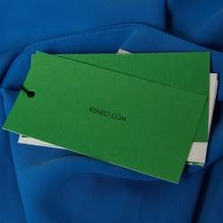 Pre Owned Kenzo Blue Crepe Sweetheart Neck Strappy Top M