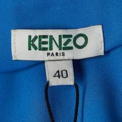 Pre Owned Kenzo Blue Crepe Sweetheart Neck Strappy Top M