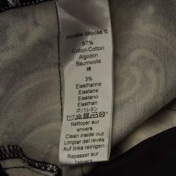 Kenzo Black 'The Eye' Print Gabardine Stripe Applique Trousers M