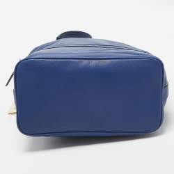 Pre Owned Kenzo Blue Leather Front Zip Bucket Bag