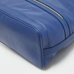 Pre Owned Kenzo Blue Leather Front Zip Bucket Bag