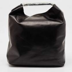 Pre Owned Kenzo Black Leather Embroidered Tiger Tote