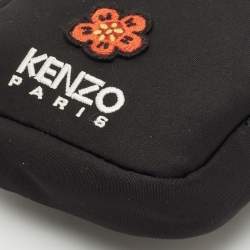 Kenzo Black Nylon Embroidered Phone Holder Crossbody Bag