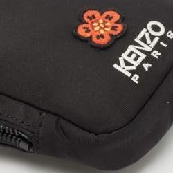 Kenzo Black Nylon Embroidered Phone Holder Crossbody Bag
