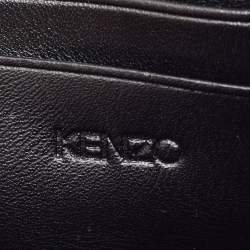 Pre Owned Kenzo Black Leather Phone Card Holder Crossbody Bag