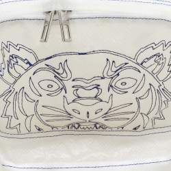 Pre Owned Kenzo White/Transparent Mesh Tiger Backpack
