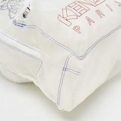 Pre Owned Kenzo White/Transparent Mesh Tiger Backpack