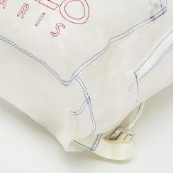 Pre Owned Kenzo White/Transparent Mesh Tiger Backpack