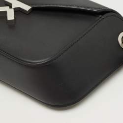 Pre Owned Kenzo Black Leather Small K Belt Bag