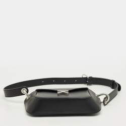 Pre Owned Kenzo Black Leather Small K Belt Bag
