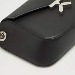 Pre Owned Kenzo Black Leather Small K Belt Bag