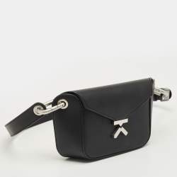 Pre Owned Kenzo Black Leather Small K Belt Bag