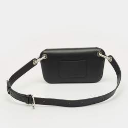 Pre Owned Kenzo Black Leather Small K Belt Bag