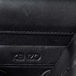 Pre Owned Kenzo Black Leather Kontact Eye Embossed Belt Bag