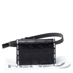 Pre Owned Kenzo Black Leather Kontact Eye Embossed Belt Bag