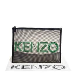 Kenzo Green/Black Mesh Clutch