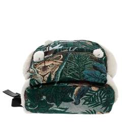 Pre Owned Kenzo Green Jungle Print Jacquard Memento Backpack