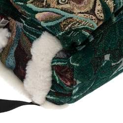 Pre Owned Kenzo Green Jungle Print Jacquard Memento Backpack