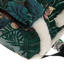 Pre Owned Kenzo Green Jungle Print Jacquard Memento Backpack
