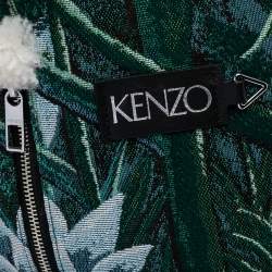 Pre Owned Kenzo Green Jungle Print Jacquard Memento Backpack