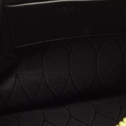 Pre Owned Kenzo Yellow Vinyl Tiger Motif Slim Clutch